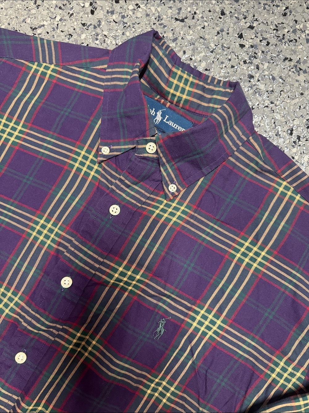 Ralph Lauren Polo Blake Purple Plaid Button-Down Shirt Medium